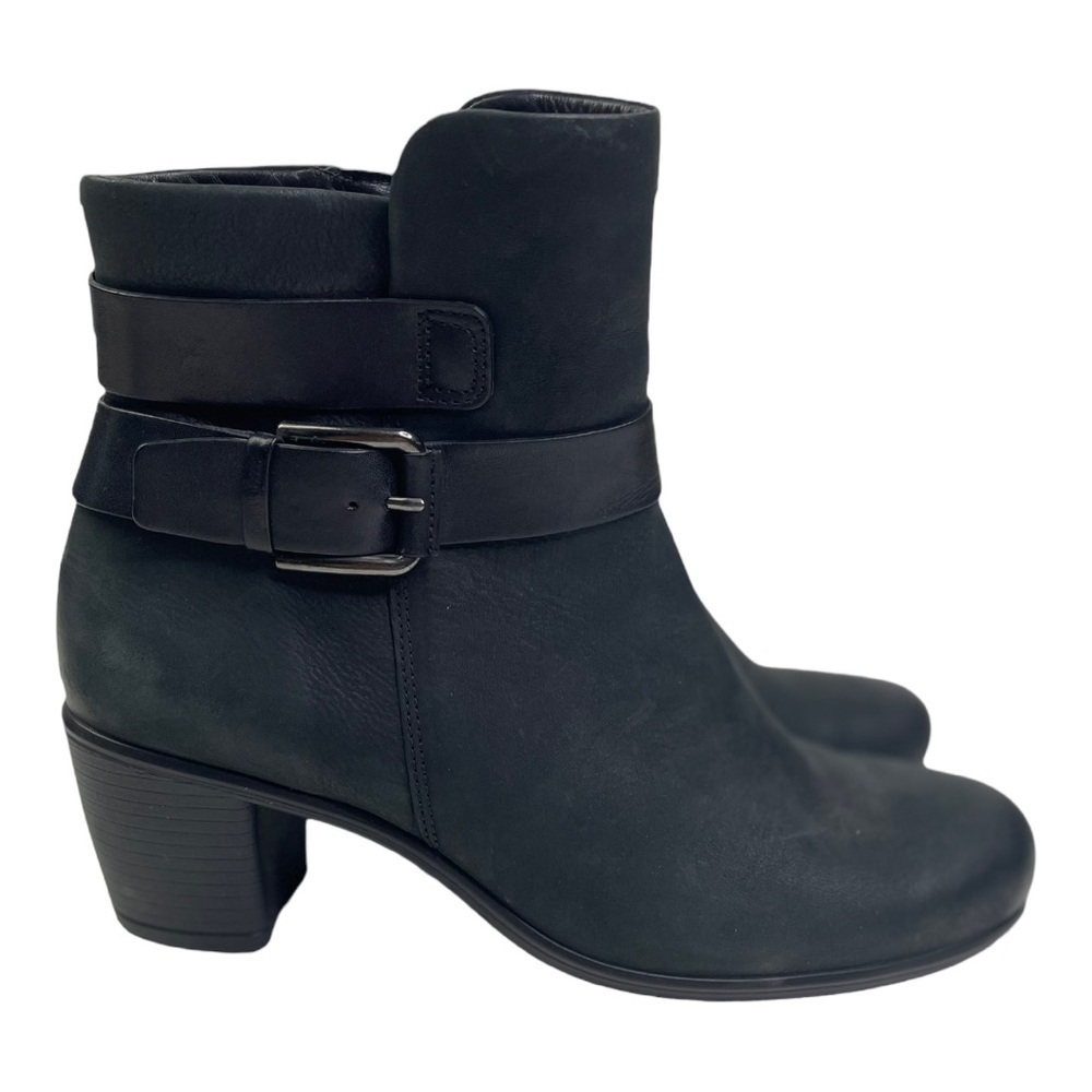 Ecco Touch 15 Women’s Black Leather Mid Cut Boots